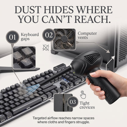 Blast the dust. Never shake a can again.