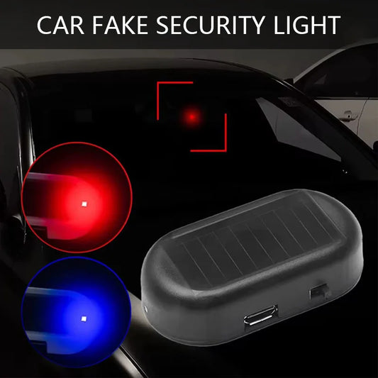 1/2Pcs Car Fake Security Light Solar Powered Simulated Dummy Alarm Wireless Warning Lamp LED Flashing Anti Theft Caution Lamp